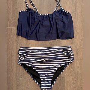 Womens navy bathing suit size L